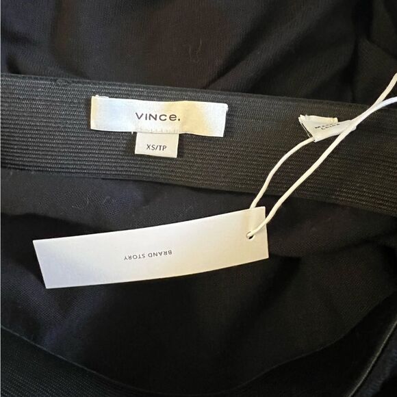 VINCE Black Wrap Cotton Blend Midi Skirt Black XS MSRP $195 NWT - Picture 7 of 8